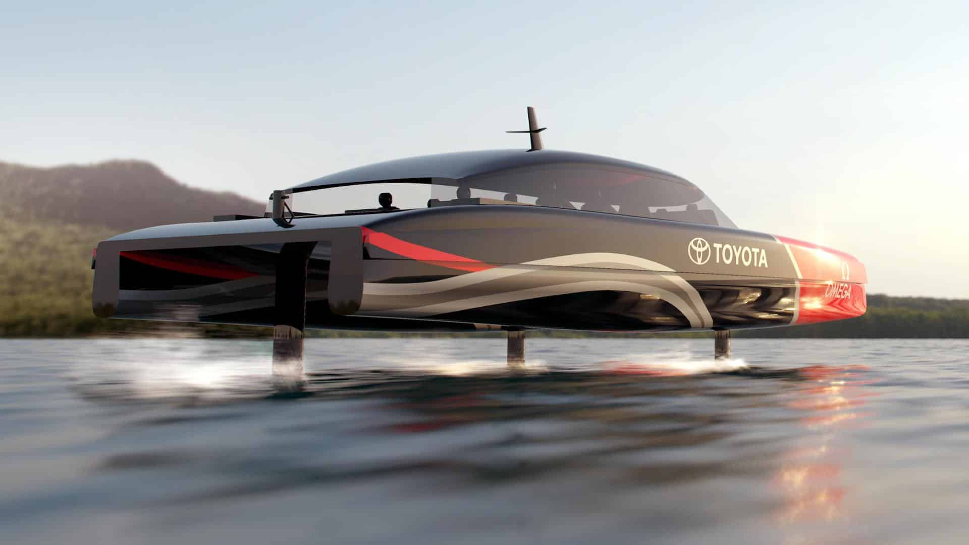 America´s Cup utvecklar foilandeoch vätgasdrivna följebåtar.